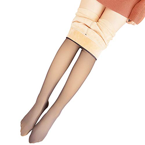 QUEENBACK - Medias de Forro Polar Gruesas y elásticas para Invierno y Exterior Marrón café Pantys QUEENBACK - Medias de Forro Polar Gruesas y elásticas para Invierno y Exterior Marrón café Pantys