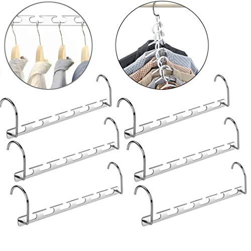 Queta Perchas para Ropa Perchas para Abrigos, Percha Mágica Metal Ropa Organizador Perchas de Acero Inoxidable para Colgar la Ropa, Ideal para Ahorrar Espacio (Juego de 6) Queta Perchas para Ropa Perchas para Abrigos, Percha Mágica Metal Ropa Organizador Perchas de Acero Inoxidable para Colgar la Ropa, Ideal para Ahorrar Espacio (Juego de 6)