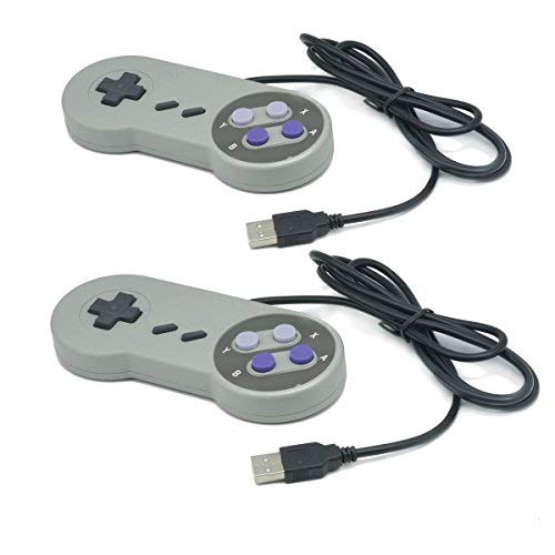 QUMOX 2x Controles Mandos de Juegos SNES PC SFC para Windows PC USB Super famicom US QUMOX 2x Controles Mandos de Juegos SNES PC SFC para Windows PC USB Super famicom US