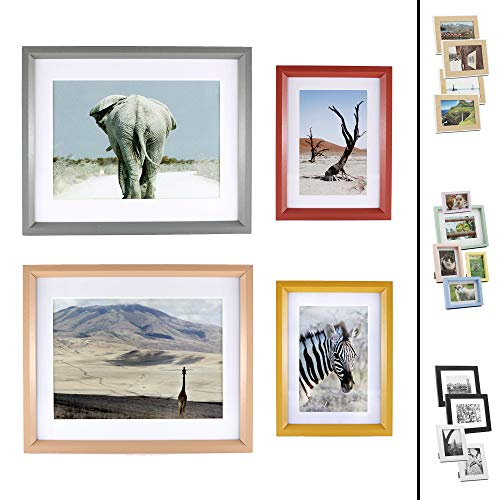 Quubik Design Marco de Fotos en Colores otoñales africanos - Juego de 4 Marcos de Fotos tamaños 13x18cm y 20x25cm Disponibles