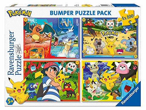 Ravensburger- Puzzle 4 x 100 Piezas Bumper Pack, Pokémon (6929) Ravensburger- Puzzle 4 x 100 Piezas Bumper Pack, Pokémon (6929)