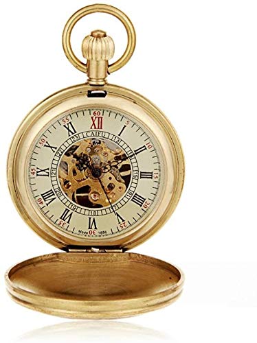 Reloj de bolsillo Locomotora mecánica reloj cobre cobre cobre cobre mecánico alto grado oro retro hombres mujeres corta cadena Significa el reloj en el bolsillo ( Color : Gold , Size : 4.7x1.5cm )