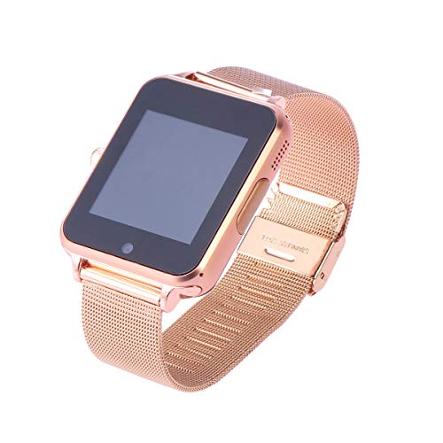 Reloj inteligente de 1.5 pulgadas Reloj de pulsera con cámara TF / SIM Ranura para tarjeta podómetro Anti pérdida de grabación para hombres(dorado)