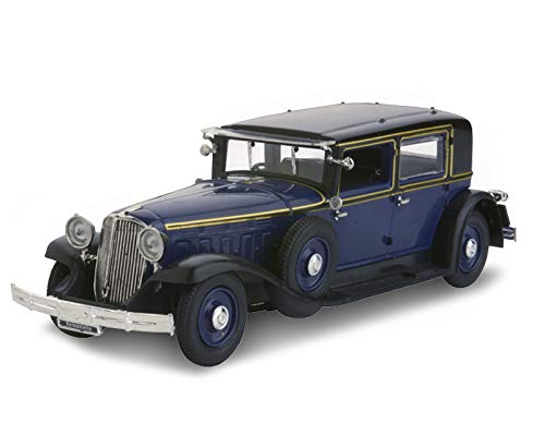 Renault Norev Reinastella modèle RM2 1929 - 4 Puertas - Coleccionable Diecast tamaño escala 1/43 - Fondo azul y negro