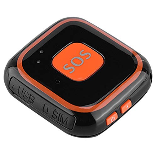Richer-R Mini GPS Tracker,SOS Alarma Portátil Estilo Colgante,Sirena de Emergencia Personal Intercomunicación de Dos Vías para Ancianos/Niños y Personas Especiales(Negro)