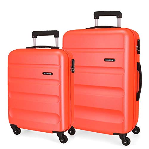 Roll Road Flex Juego de maletas Naranja 55/65 cms Rígida ABS Cierre combinación 91L 4 Ruedas Equipaje de Mano Roll Road Flex Juego de maletas Naranja 55/65 cms Rígida ABS Cierre combinación 91L 4 Ruedas Equipaje de Mano