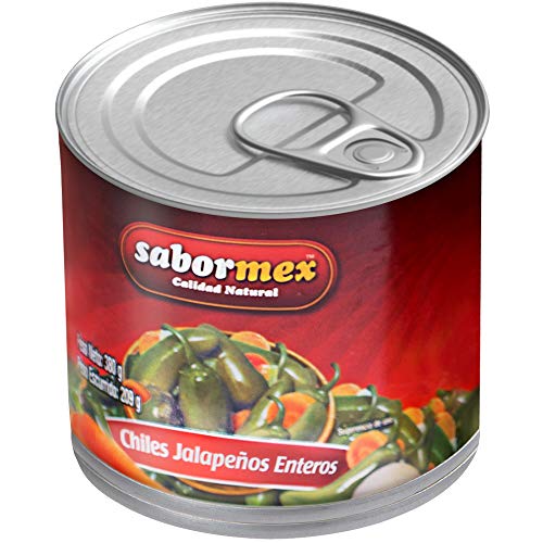 SABORMEX Chile Jalapeño Entero 380 g Producto Natural Sin Conservantes ni Colorantes Vegano