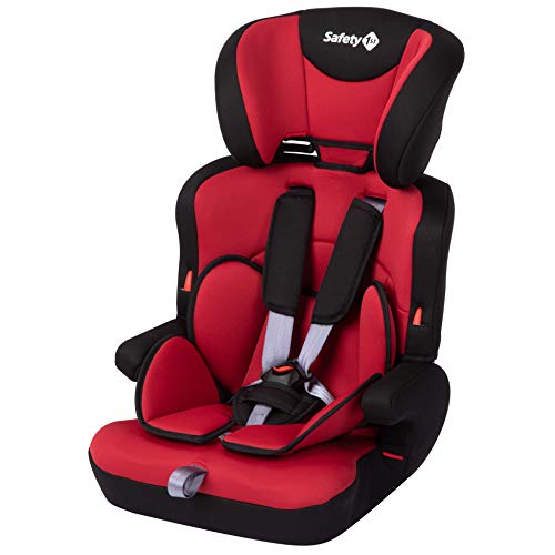 Safety 1st Ever Safe Plus Silla Coche grupo 1 2 3, crece con el niño 9 meses - 12 años (9-36 kg), con cojín reductor extraíble, color Rojo