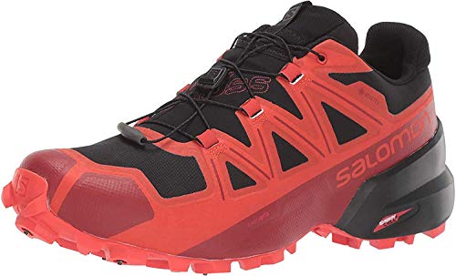 Salomon Spikecross 5 GTX - Zapatillas de «trail running» para hombre, Negro (Negro/Racing Rojo/Red Dahlia), 44 EU