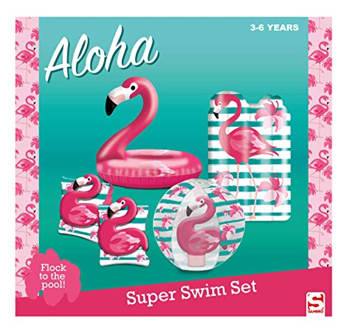 Sambro- Set con Flotador 50 cm, Bola de Agua 40 cm, alas y colchón de Aire (Aprox. 44,5 x 70 cm), Flamenco, de 3 a 6 años, con válvula de Seguridad, Ideal, Playa y Piscina, Multicolor (SAM-3503-3) Sambro- Set con Flotador 50 cm, Bola de Agua 40 cm, alas y colchón de Aire (Aprox. 44,5 x 70 cm), Flamenco, de 3 a 6 años, con válvula de Seguridad, Ideal, Playa y Piscina, Multicolor (SAM-3503-3)