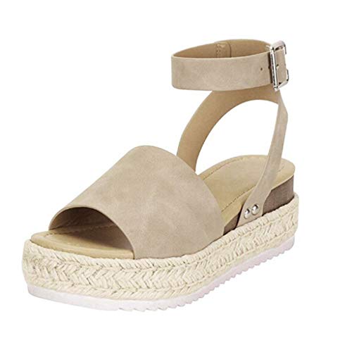 Sandalias Mujer Verano 2019 cáñamo Fondo Grueso Sandalias Punta Abierta Cuero Fondo Plano Zapatos Bohemias Romanas Hebilla Zapatillas Gris 35-43 riou Sandalias Mujer Verano 2019 cáñamo Fondo Grueso Sandalias Punta Abierta Cuero Fondo Plano Zapatos Bohemias Romanas Hebilla Zapatillas Gris 35-43 riou