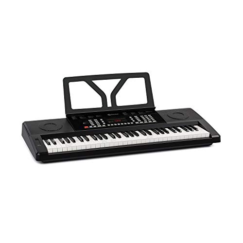 Schubert Etude 61 MK II Teclado digital - Teclado para ensayos, 61 Teclas, Función de grabación y aprendizaje, 50 canciones, 300 tonos/ritmos, Funciona con cable y con pilas, Atril, Negro