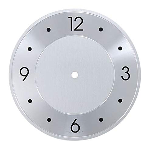 SELVA - Esfera Plateada para Relojes de Pared - Números árabes - Medidas Exteriores de 200 mm de diámetro - Material: Aluminio Pulido.