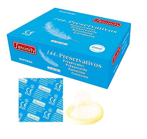 Sensinity preservativos natural, 144 unidades por caja