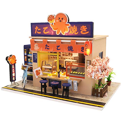 Septiembre-1: 24 Escala Japonés Estilo Takoyaki Tienda Modelo Miniatura Casa de Muñecas Kits para Regalo de Cumpleaños