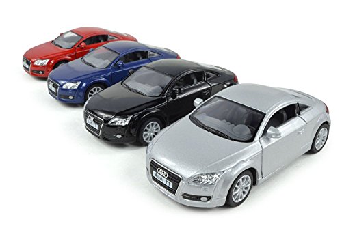 Set of 4: 5 2008 Audi TT Coupe 1:32 Scale (Black/Blue/Red/Silver) by Kinsmart