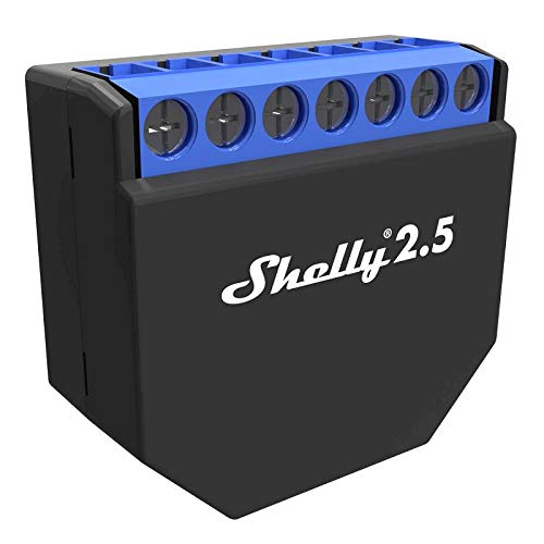 Shelly - Interruptor Wifi módulo relé con vatímetro 2.5PM Negro