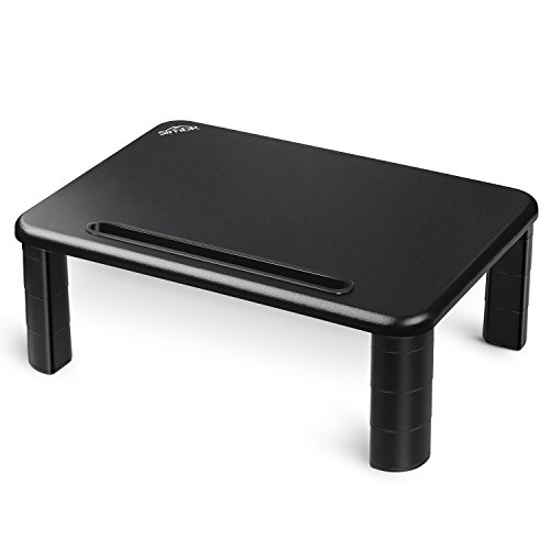 SIMBR Soporte para Monitor y Ordenador Portátil Elevador de Pantalla con 4 Elevaciones Ajustables, 28×40cm con Soporte para Teléfono Inteligente SIMBR Soporte para Monitor y Ordenador Portátil Elevador de Pantalla con 4 Elevaciones Ajustables, 28×40cm con Soporte para Teléfono Inteligente