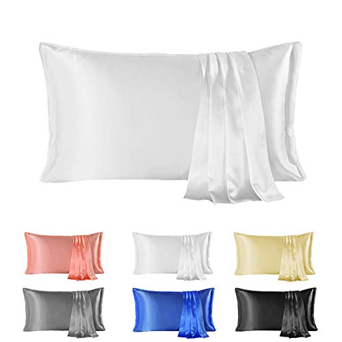 Since Silk Fundas de Almohada de Seda 100% Mora Natural 20 Momme, Suaves y Cuidado de la Cabello Funda de Almohada de Seda 2 Piezas Blanco (50 * 66cm) Since Silk Fundas de Almohada de Seda 100% Mora Natural 20 Momme, Suaves y Cuidado de la Cabello Funda de Almohada de Seda 2 Piezas Blanco (50 * 66cm)