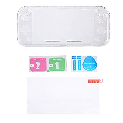 sjlerst Funda Protectora para Consola Nintendo Switch Lite, Funda Protectora de Cristal anticaída con Kit de Limpieza de película templada, Pegatina de eliminación de Polvo para Switch Lite