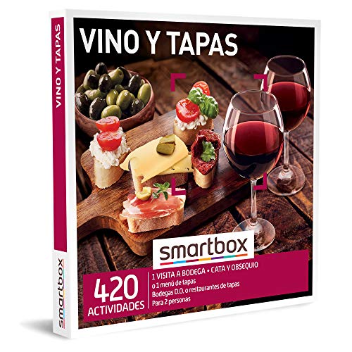 Smartbox - Caja Regalo Amor para Parejas - Vino y Tapas - Ideas Regalos Originales - 1 Visita a Bodega con cata y obsequio o 1 menú de Tapas para 2 Personas Smartbox - Caja Regalo Amor para Parejas - Vino y Tapas - Ideas Regalos Originales - 1 Visita a Bodega con cata y obsequio o 1 menú de Tapas para 2 Personas