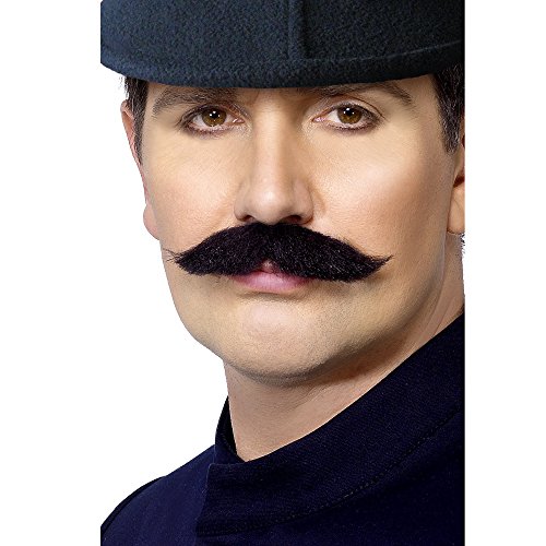 Smiffy's-30219 Bigote de Bobby londinense de Las Historias de la Antigua Inglaterra, Autoadhesivo, Color Negro, Tamaño único (30219) Smiffy's-30219 Bigote de Bobby londinense de Las Historias de la Antigua Inglaterra, Autoadhesivo, Color Negro, Tamaño único (30219)