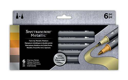 Spectrum Noir - Rotuladores Metálicos - Paquete de 6 - Metales Preciosos