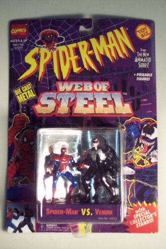 Spiderman Web Of Steel Die Cast Metal Collectible Figures - Spiderman vs Venom