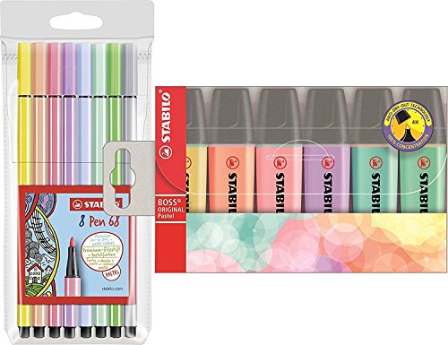 Stabilo Boss – Subrayadores originales de color pastel – varios colores, Fasermaler + Marker (pastel), 1