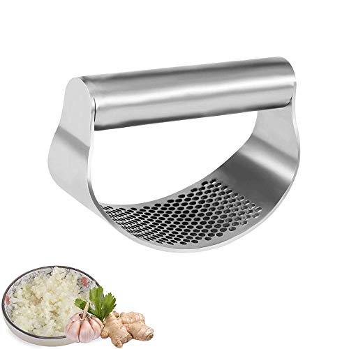 Stainless Steel Garlic Press Rocker, Garlic Mincer Professional Garlic Crusher With Comfortable Grip For Kitchen