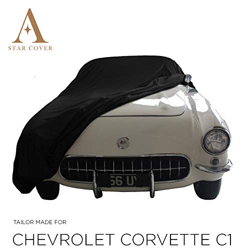 Star Cover Funda DE Exterior Chevrolet Corvette C1 | Negro Cubierta DE Coche Exterior | Cubierta Auto | 100% Impermeable Y Transpirable | Entrega RÁPIDA