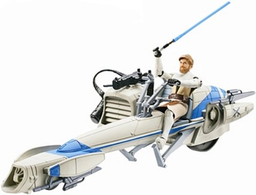 Star Wars Clone Wars Vehicle & Figure Speeder Bike & Obi-Wan (japan import)