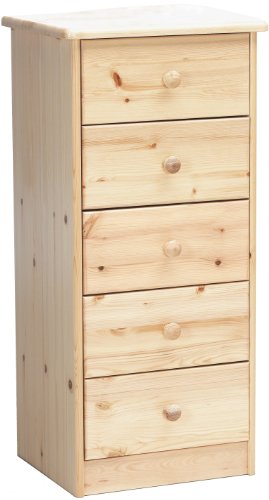 Steens 17800519 Mario - Cómoda (89 X 42 X 35 Cm) De Madera Maciza De Pino, Lacada En Color Natural