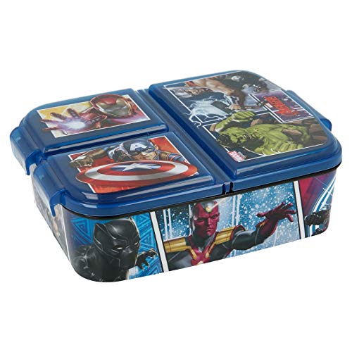 Stor Avengers | Sandwichera con 3 Compartimentos para niños - lonchera Infantil - Porta merienda - Fiambrera Decorada