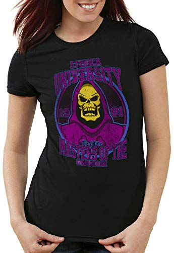 style3 Eternia University Camiseta para Mujer T-Shirt he Masters Universe Man Skeletor Anime, Talla:L
