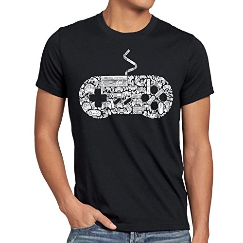 style3 Gamer Camiseta para Hombre T-Shirt Gamer Game Videojuego, Talla:M, Color:Negro