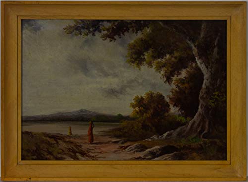 Sulis Fine Art Enmarcado, aceite de mediados del siglo XX - Obteniendo agua Sulis Fine Art Enmarcado, aceite de mediados del siglo XX - Obteniendo agua