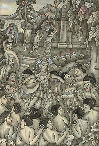 Sulis Fine Art Escuela balinesa mediados del siglo XX Acuarela - Batuan, Bali Sulis Fine Art Escuela balinesa mediados del siglo XX Acuarela - Batuan, Bali