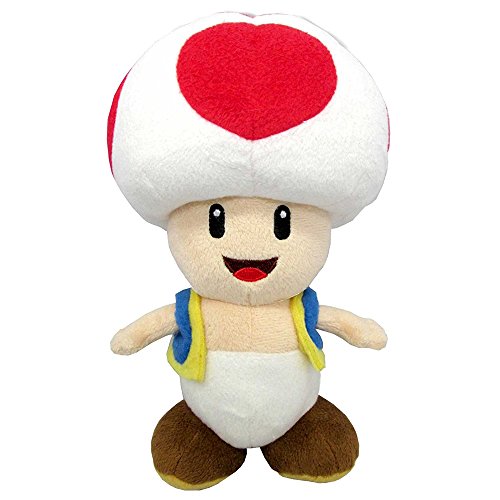 SUPER MARIO - Peluche Toad con Licencia Oficial de Nintendo, 20 cm (AGMSM6P-01T)