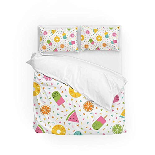 SUPERQIAO Juego de Funda nórdica de 3 Piezas, 1 Funda de edredón y 2 Fundas de Almohada, Fundas de Lunares de Colores Tropicales, fascículo para niños, niñas, Mujeres, Hombres SUPERQIAO Juego de Funda nórdica de 3 Piezas, 1 Funda de edredón y 2 Fundas de Almohada, Fundas de Lunares de Colores Tropicales, fascículo para niños, niñas, Mujeres, Hombres