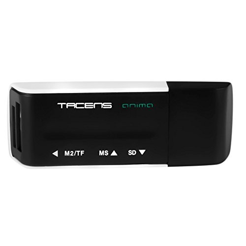 Tacens Anima ACRM1 - Lector de tarjetas múltiple (46 en 1, USB 2.0, 4 ranuras, rápido y ligero) color negro Tacens Anima ACRM1 - Lector de tarjetas múltiple (46 en 1, USB 2.0, 4 ranuras, rápido y ligero) color negro
