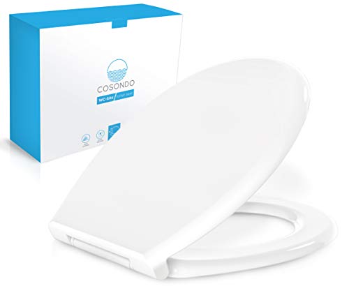 Tapa WC Cosondo Asiento para Indoro Universal Blanco cierre suave y lento, plástico duro Desmontaje Rápido Tapas de Wc en Forma O con Bisagras Extraíbles Fácil de Instalación y Limpieza Tapa WC Cosondo Asiento para Indoro Universal Blanco cierre suave y lento, plástico duro Desmontaje Rápido Tapas de Wc en Forma O con Bisagras Extraíbles Fácil de Instalación y Limpieza