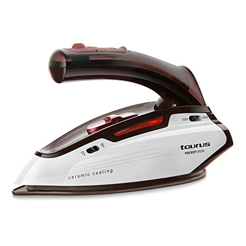 Taurus Pocket Iron Plancha de viaje, 1150 W, diseño mini, ligera, bivoltaje, 45 g/min, cepillo anti olores, bolsa de transporte, Cerámica, Blanco Taurus Pocket Iron Plancha de viaje, 1150 W, diseño mini, ligera, bivoltaje, 45 g/min, cepillo anti olores, bolsa de transporte, Cerámica, Blanco