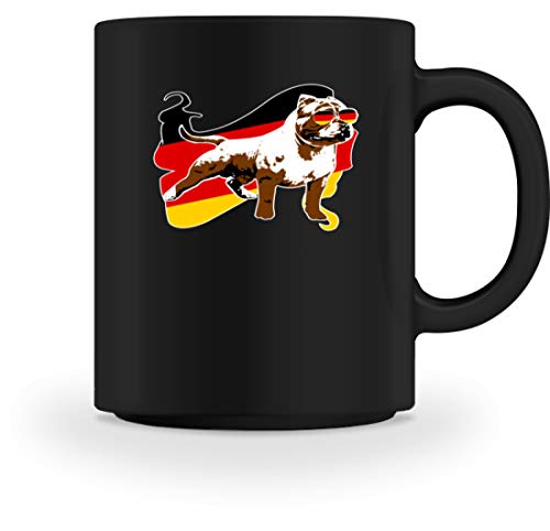 Taza con la bandera de Alemania, diseño de bulldog Pit-Bull Party del Campeonato Mundial de Alemania Negro M Taza con la bandera de Alemania, diseño de bulldog Pit-Bull Party del Campeonato Mundial de Alemania Negro M