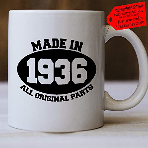 Taza de 426 ml, fabricada en 1936 All Original Parts Born in 1936 426 ml, regalo de cumpleaños para el año 1936 cumpleaños año 1936 1936