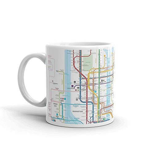 Taza de cerámica blanca con mapa del metro de la ciudad de Nueva York, 11 oz