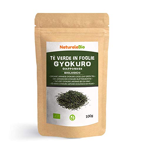 Té verde Gyokuro Japonés Orgánico de 100g. 100% Bio, Natural y Puro, Té verde en hojas provenientes de la primera cosecha cultivado en Japón. Organic Japanese Gyokuro Green Tea. NaturaleBio Té verde Gyokuro Japonés Orgánico de 100g. 100% Bio, Natural y Puro, Té verde en hojas provenientes de la primera cosecha cultivado en Japón. Organic Japanese Gyokuro Green Tea. NaturaleBio