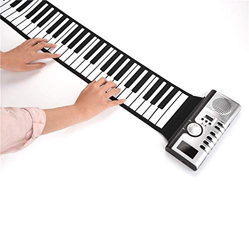 Teclado electrónico suave silicio 61 teclas engrosadas flexibles plegables eléctricas Digital Roll para el piano de teclado con la programación de grabación Funciones de juego USB MIDI Salida LCD Pant