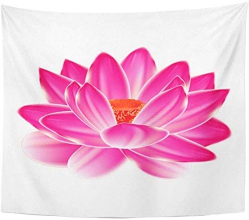 TEDDRA Tapiz con diseño de loto rosa para sala de estar, dormitorio, decoración de pared, yoga, playa, tapete para sofá, fondo de televisión, mural, 150 x 130 cm