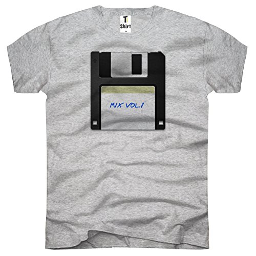 TEE-Shirt Té de Camiseta, – Camiseta para Hombre con Texto Impreso. Coole Diseños. Camiseta con Vintage disquette Impresión. Gris Gris TEE-Shirt Té de Camiseta, – Camiseta para Hombre con Texto Impreso. Coole Diseños. Camiseta con Vintage disquette Impresión. Gris Gris